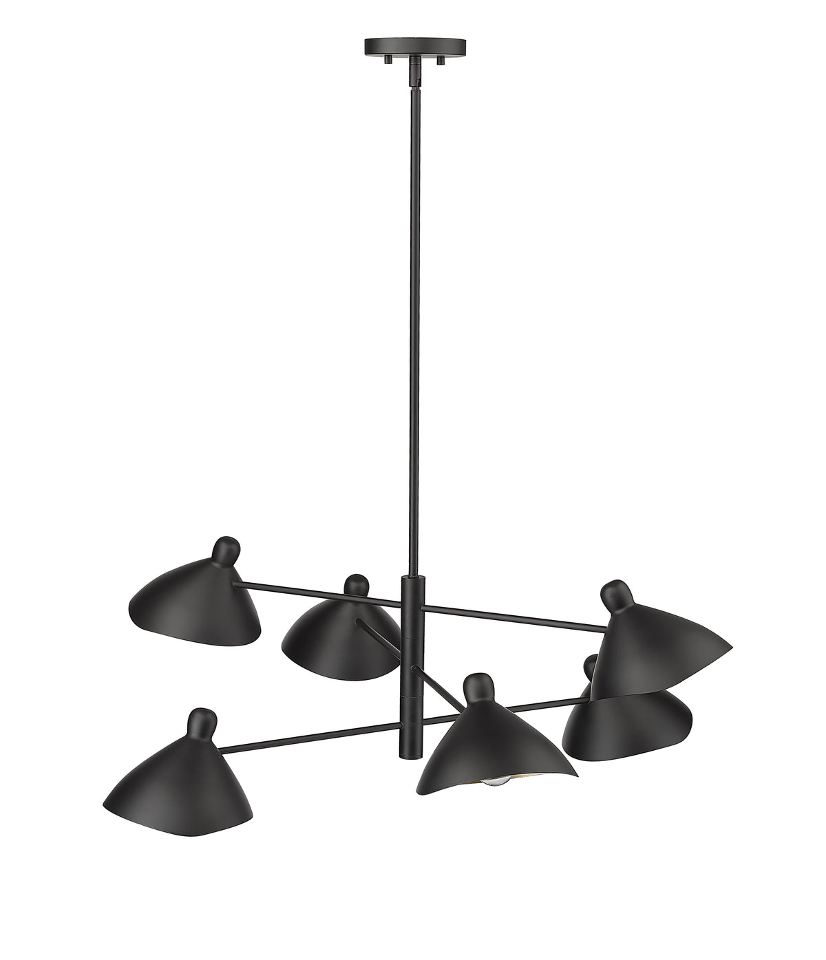 12'' Warhol Matte Black 6 Light Chandelier