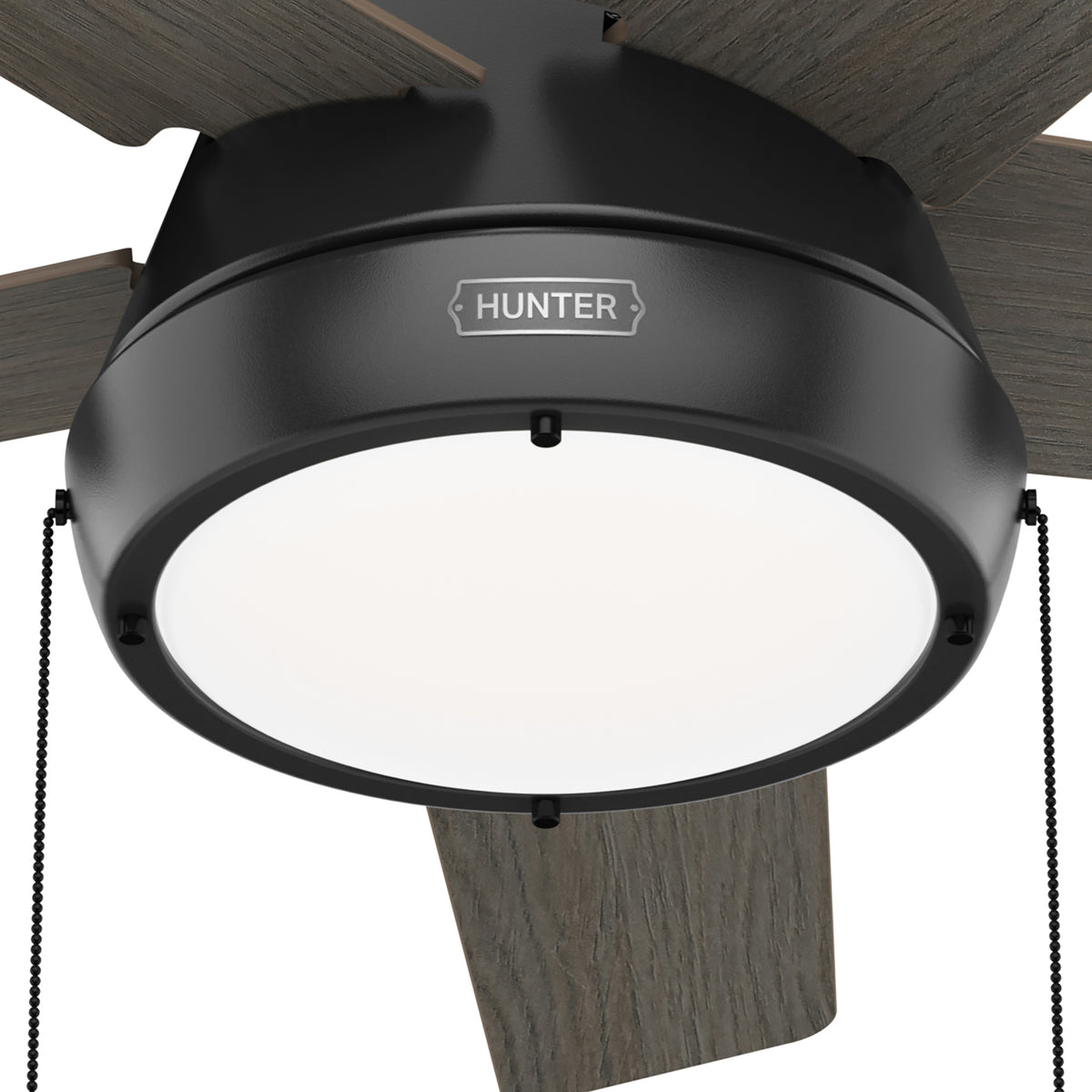 44 inch Burroughs Matte Black Ceiling Fan with LED Light Kit and Pull Chain