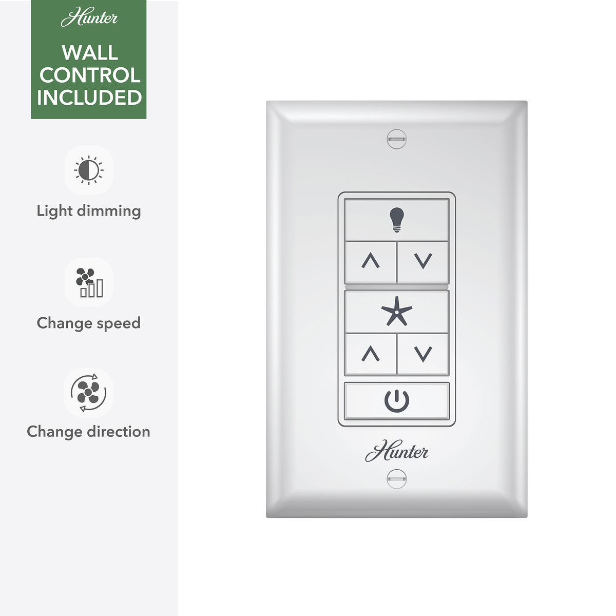 60 inch Downtown ENERGY STAR® Matte White Damp Rated Ceiling Fan and Wall Control
