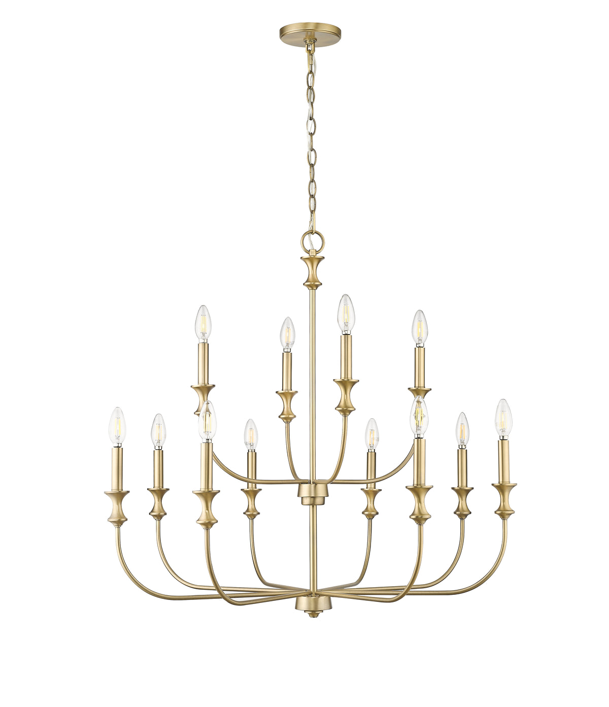 31.5'' Savanne Vintage Brass 12 Light Chandelier