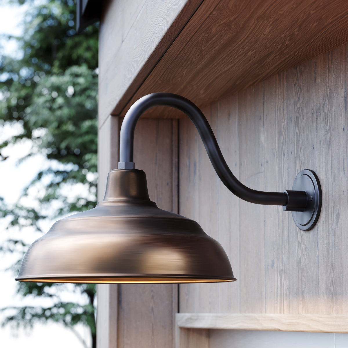 17'' Natural Copper Metal R Series Warehouse Shade