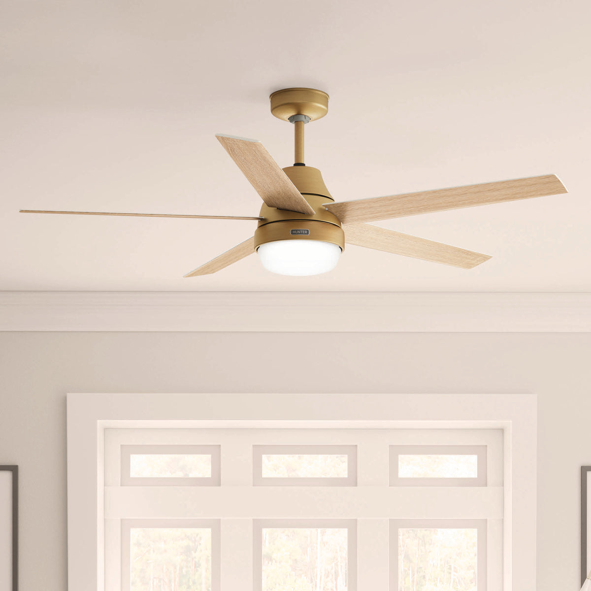 60 inch Aerodyne Wi-Fi ENERGY STAR® Luxe Gold Ceiling Fan with LED Light Kit and Handheld Remote