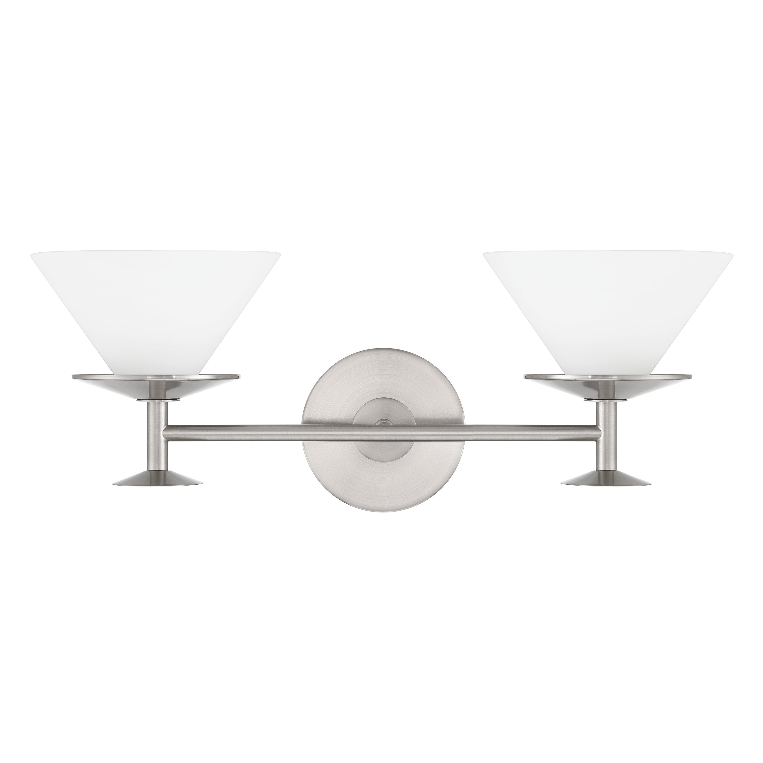 Tremolo 20-inch 2-light Brushed Nickel and Polished Nickel Vanity Light with Etched Opal Glass