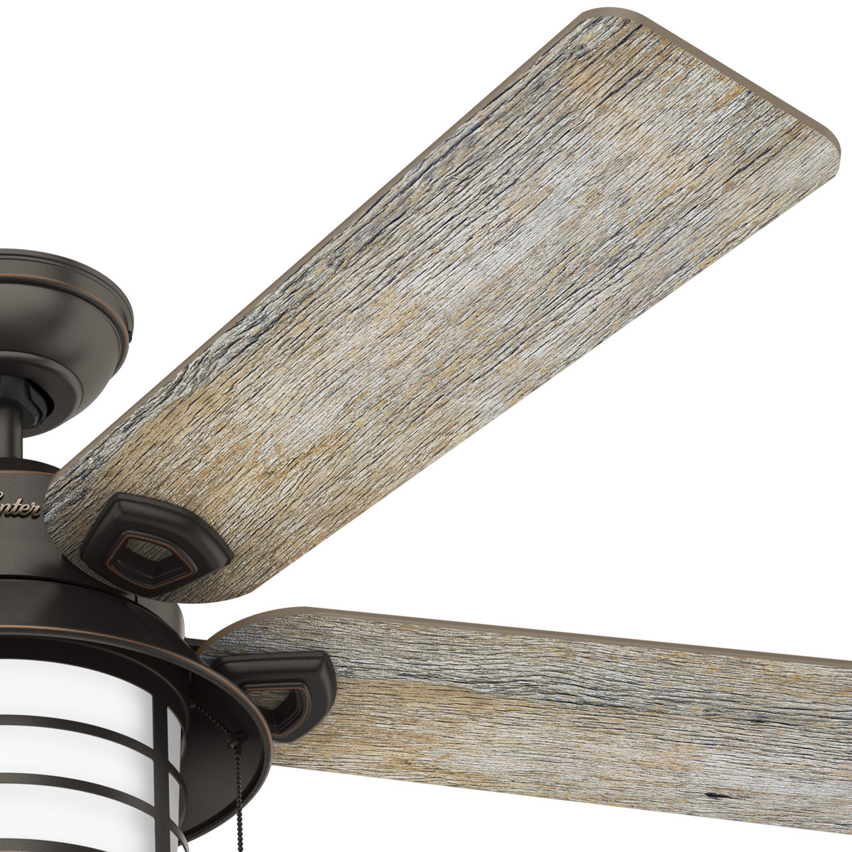 54 inch Key Biscayne Onyx Bengal Damp Rated Ceiling Fan with LED Light Kit and Pull Chain