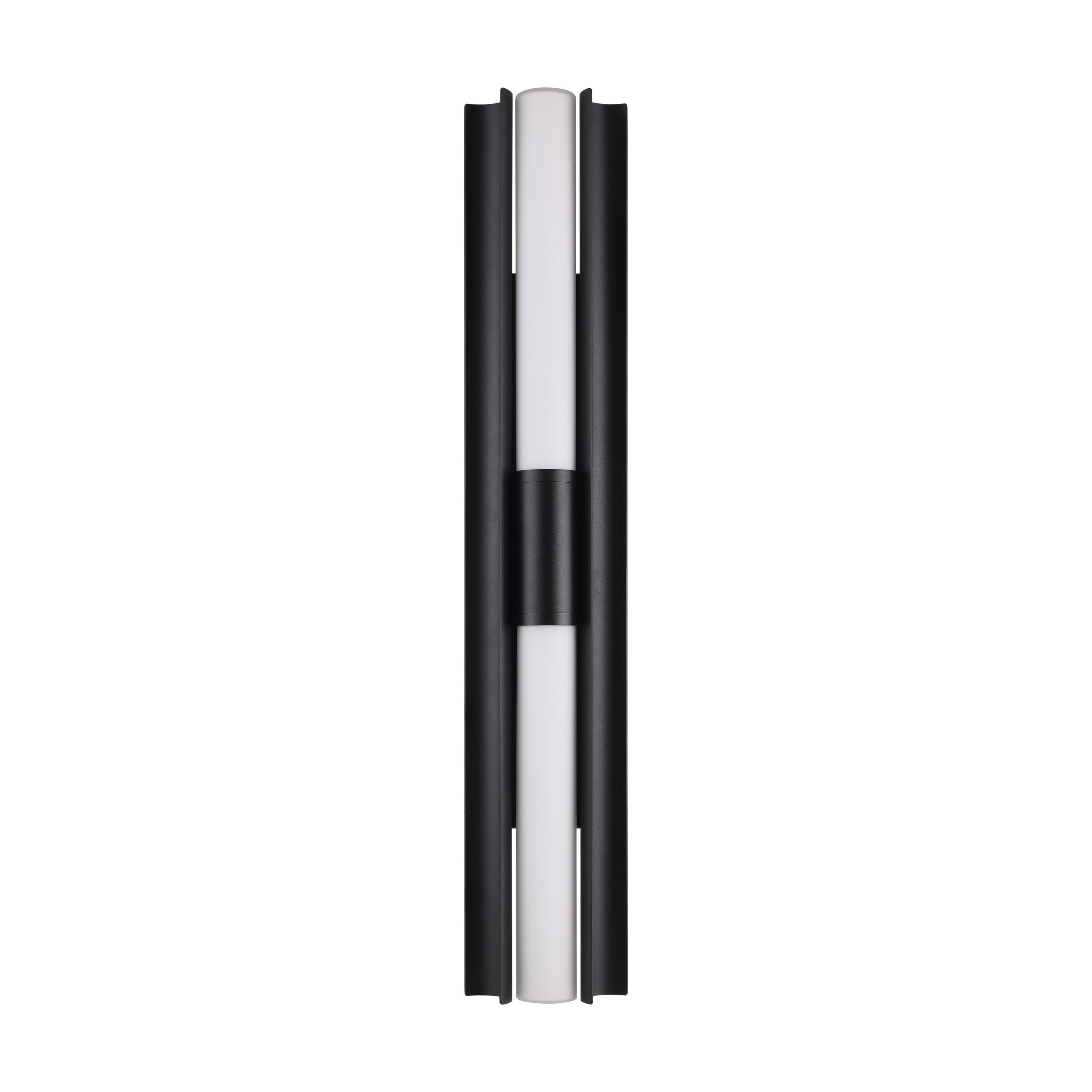 Colton 30-inch 2-light Textured Black 5CCT LED Vanity Light with Etched Opal Glass Shades