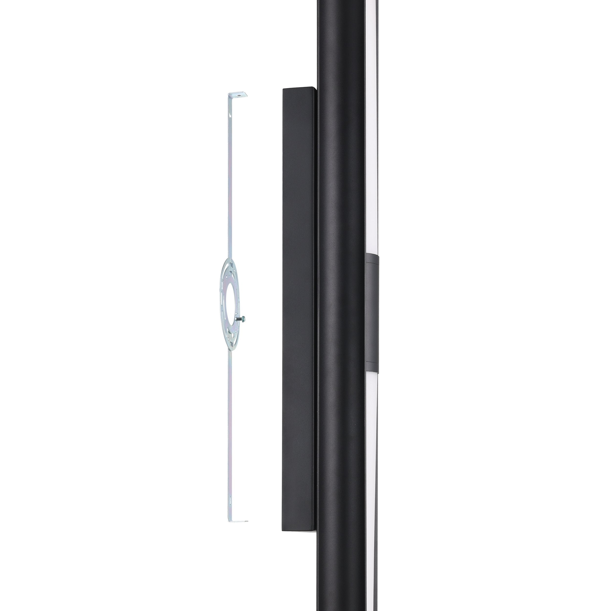 Colton 30-inch 2-light Textured Black 5CCT LED Vanity Light with Etched Opal Glass Shades