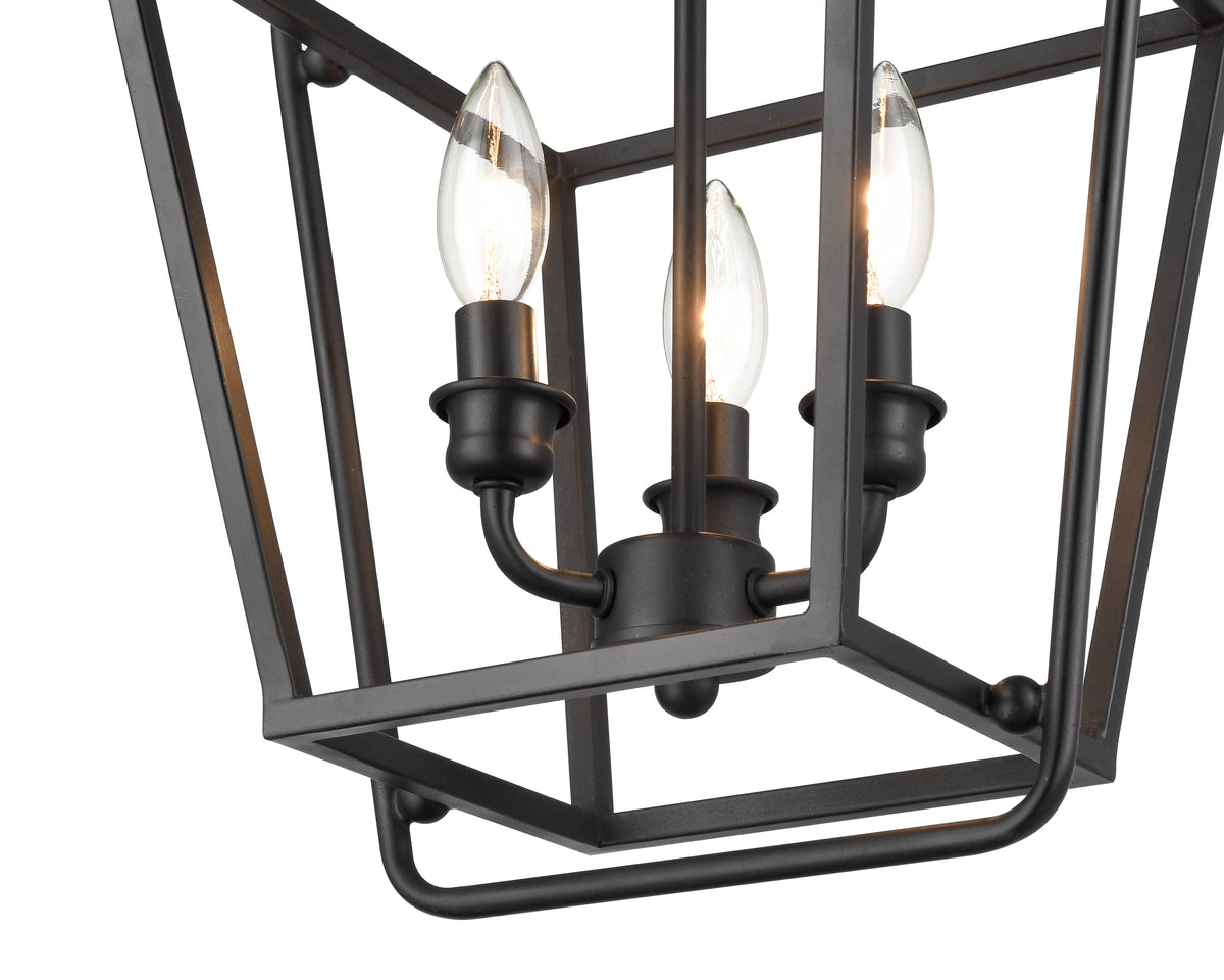 17'' Matte Black 3 Light Pendant