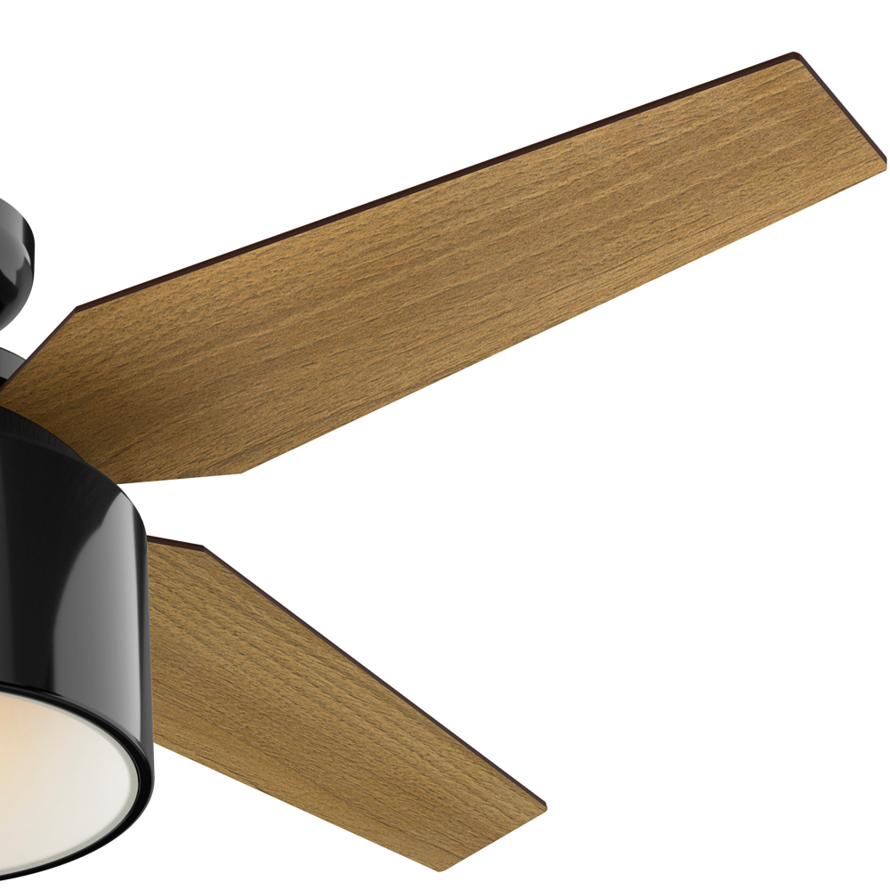 52 inch Cranbrook Gloss Black Low Profile Ceiling Fan with LED Light Kit and Handheld Remote
