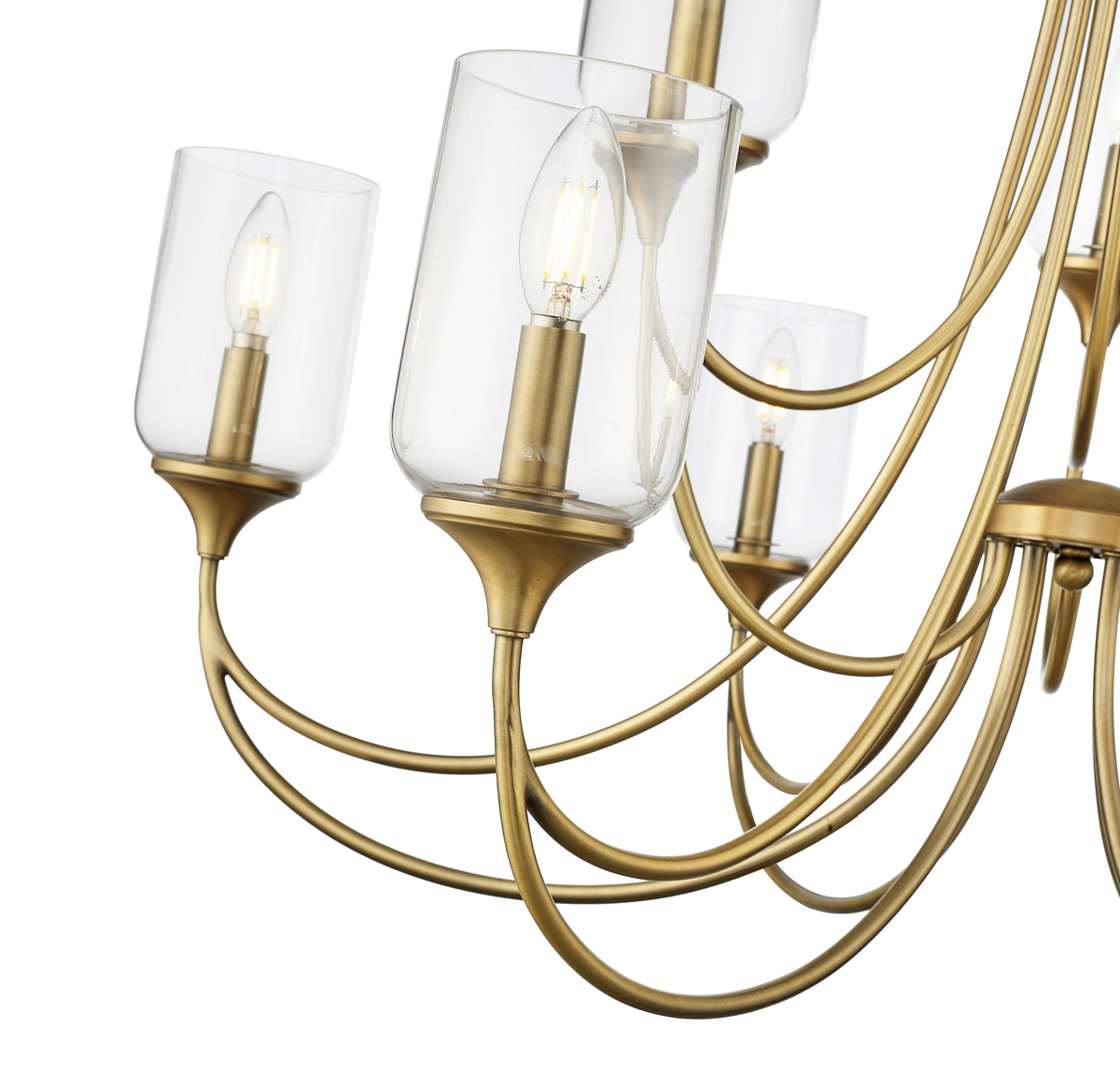 29.25'' Waddingham Vintage Brass 9 Light Chandelier