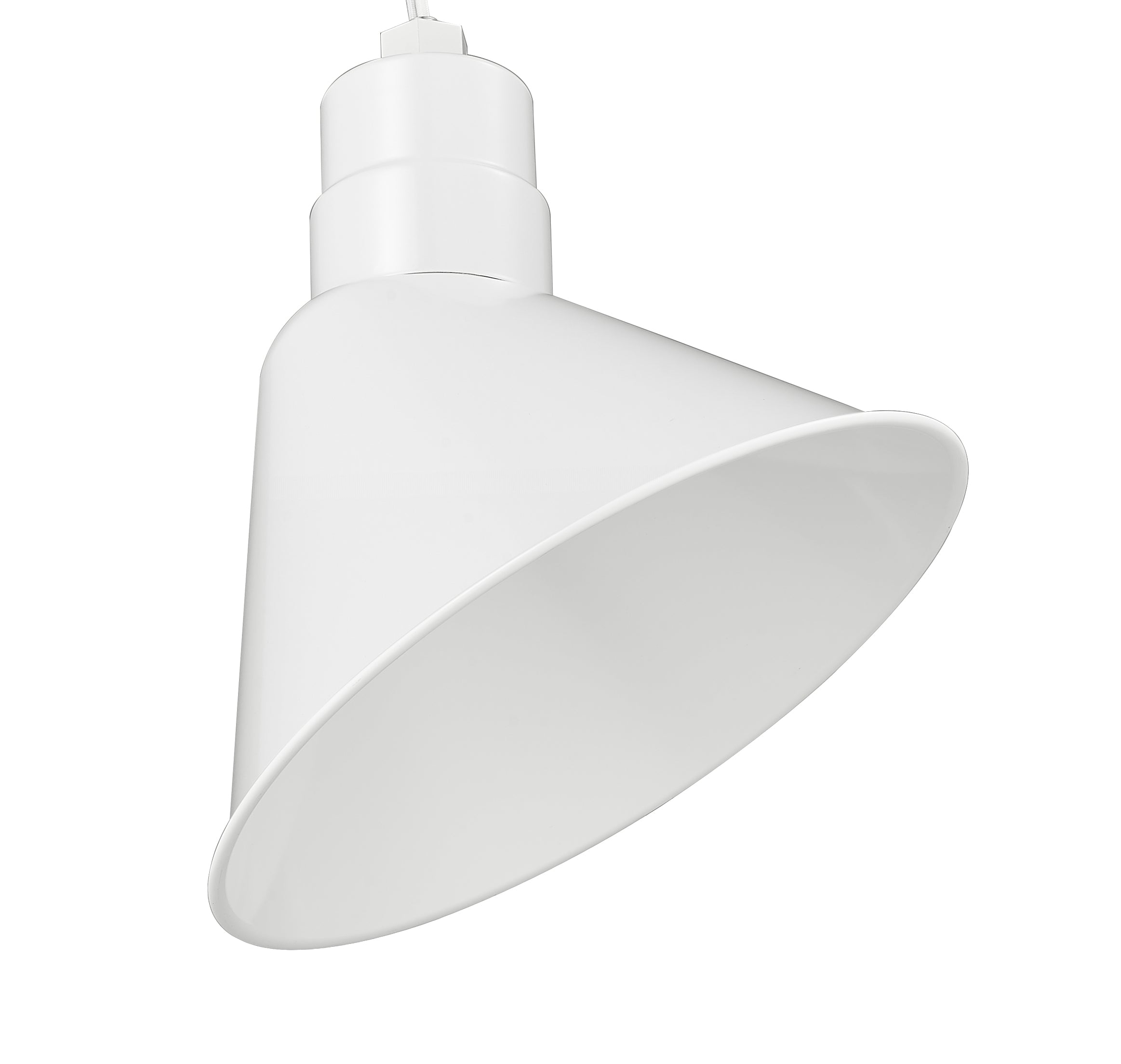 12'' White Metal R Series Angle Shade