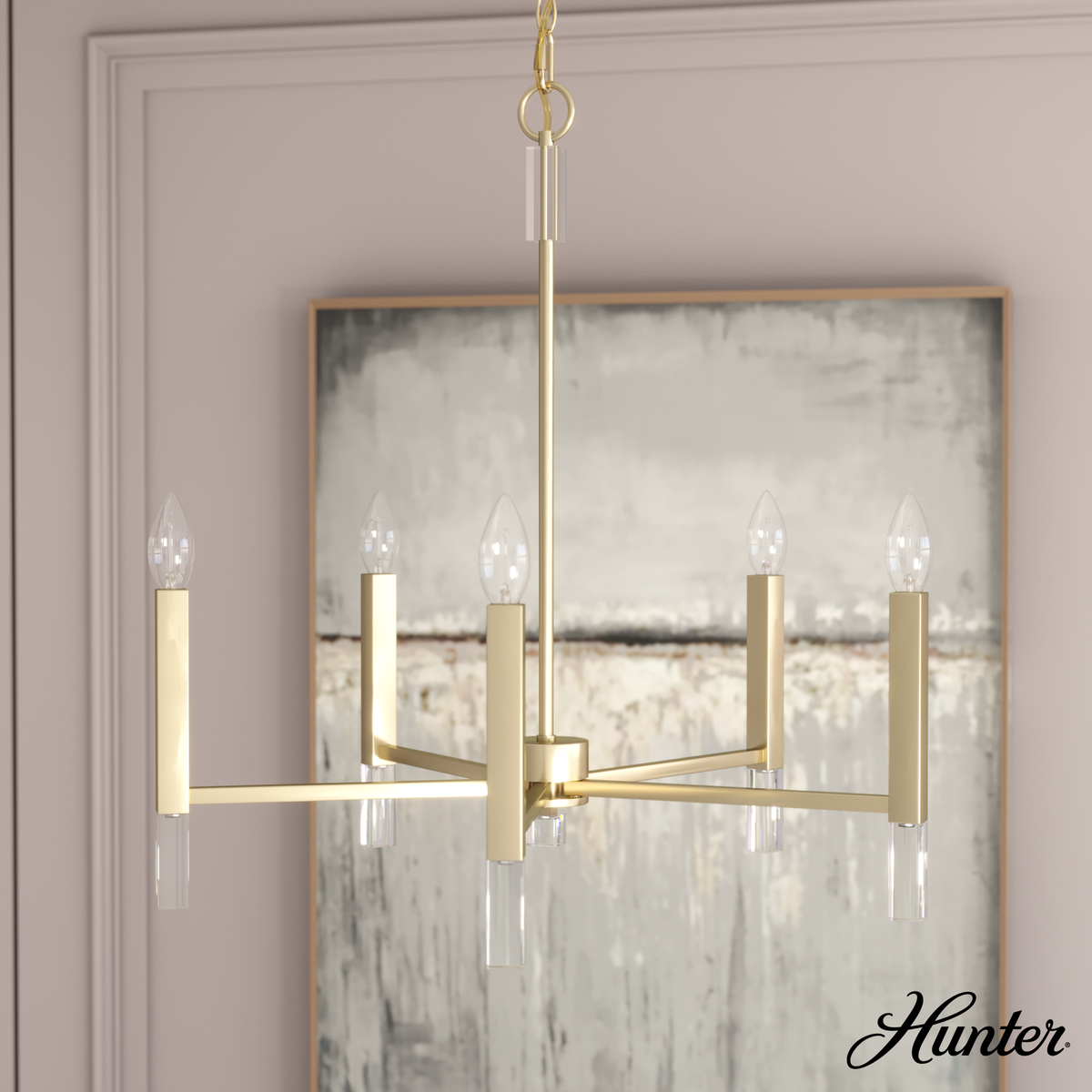 Getty 52-inch 2-light Luxe Gold Linear Chandelier with Cased White Glass