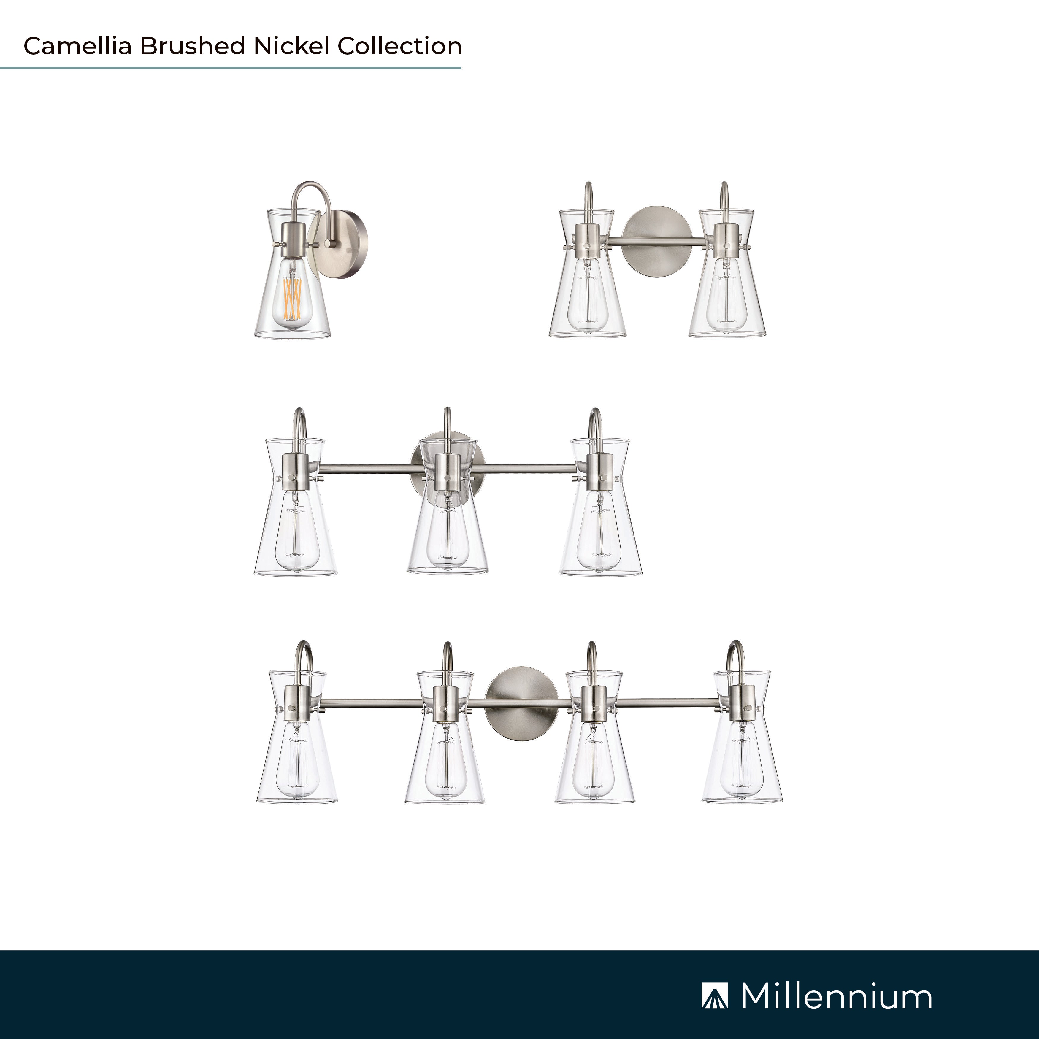 13.4'' Camellia Brushed Nickel 2 Light Bath Vanity