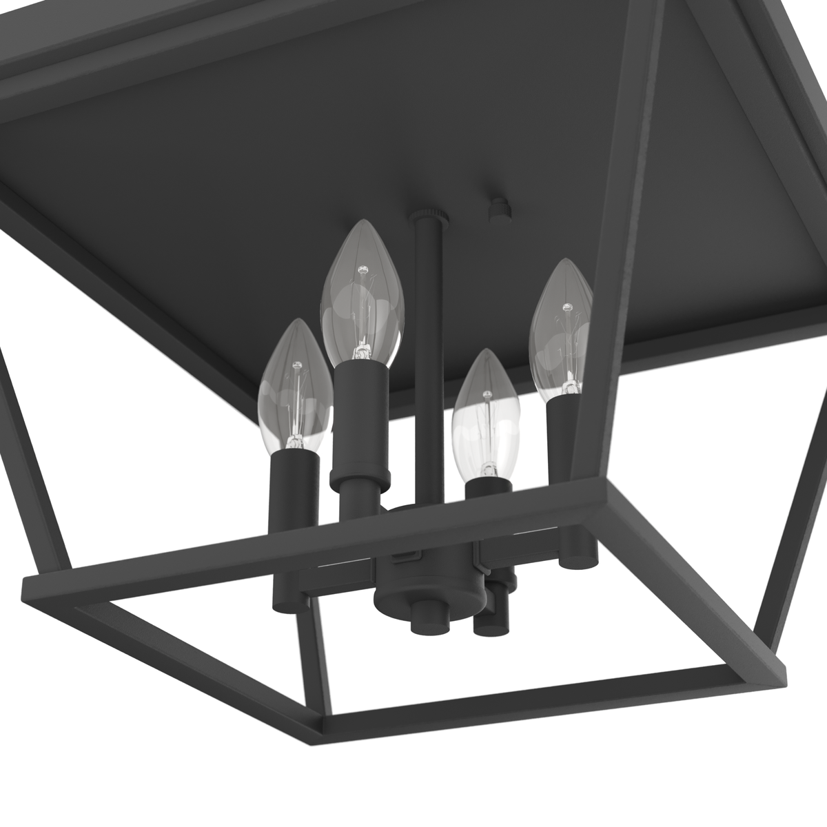 Laurel Ridge 14-inch 4-light Natural Black Iron Flush Mount Ceiling Light