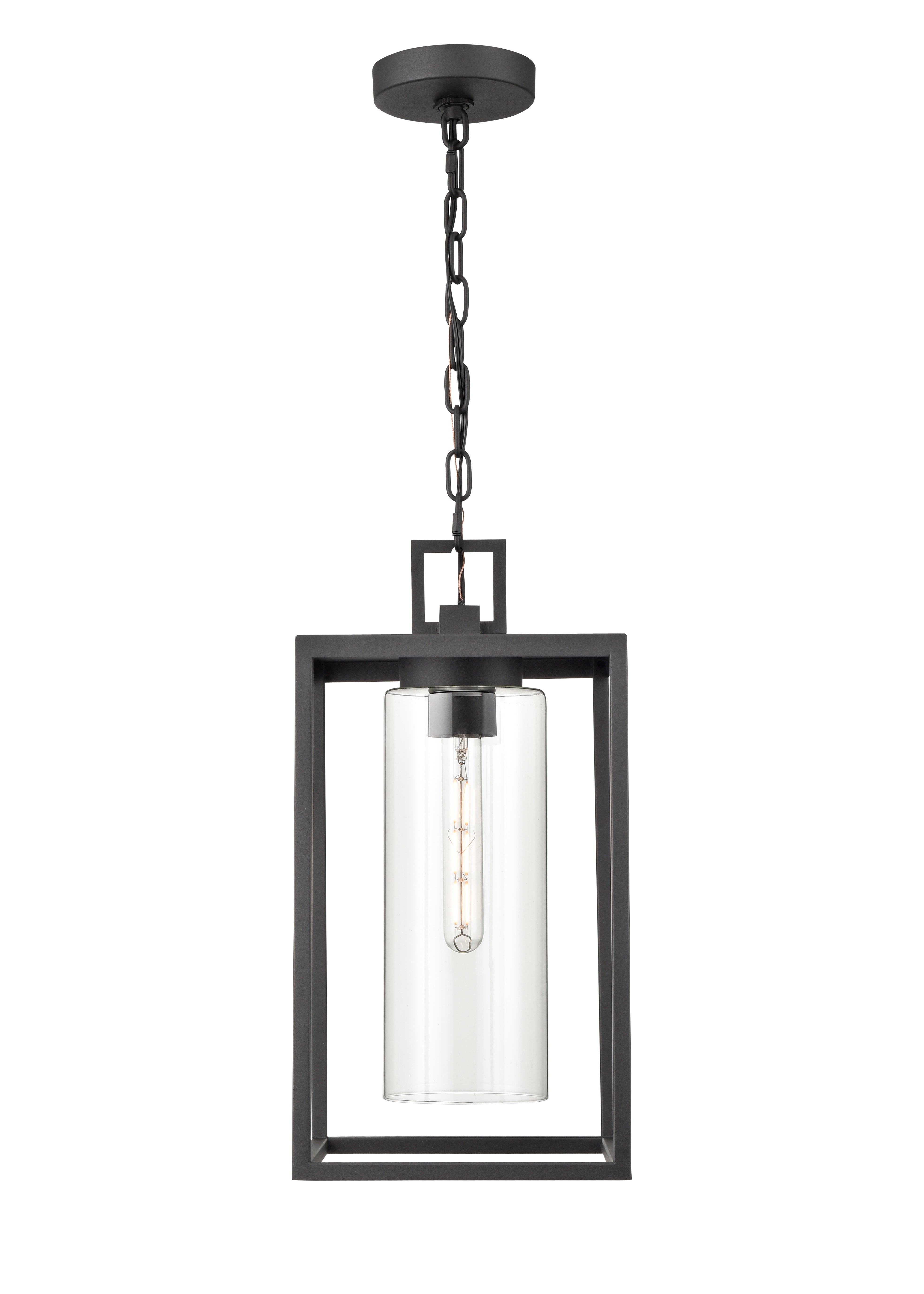 17.75'' Ellway Textured Black 1 Light Hanging Lantern