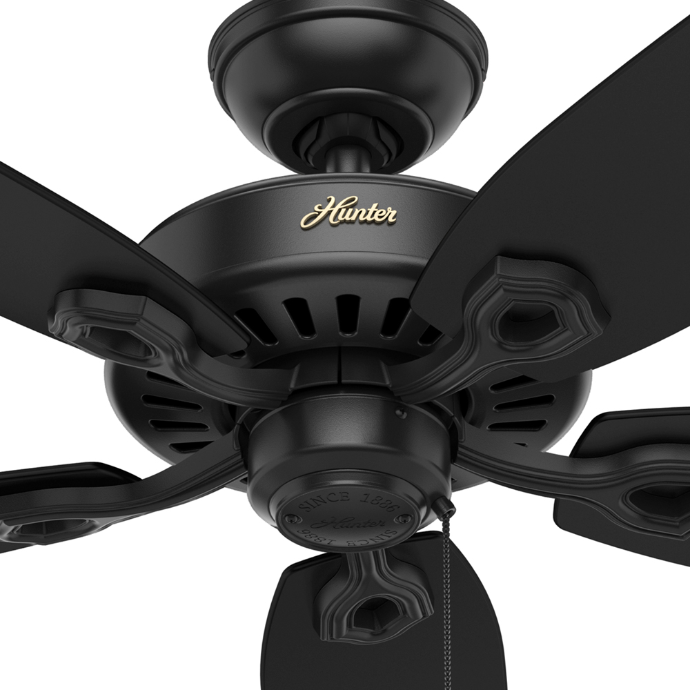 52 inch Builder Matte Black Ceiling Fan and Pull Chain