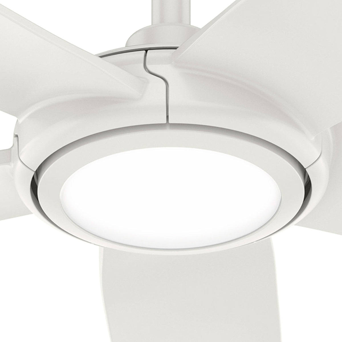44 inch Zentech Wi-Fi ENERGY STAR® Fresh White LED Damp Rated Ceiling Fan Handheld Remote