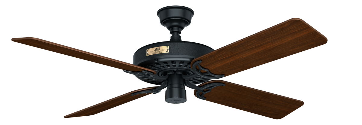 52 inch Original Matte Black Damp Rated Ceiling Fan