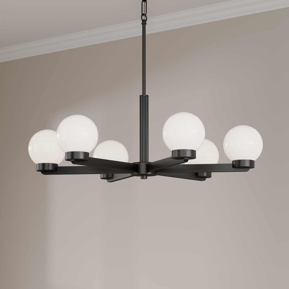 10.5'' Ardeva Matte Black 6 Light Chandelier