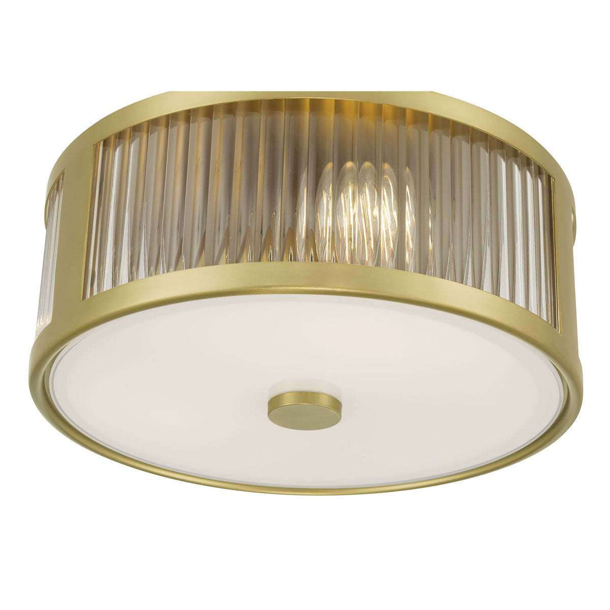 5.5'' Ardezia Vintage Brass 3 Light Flush Mount