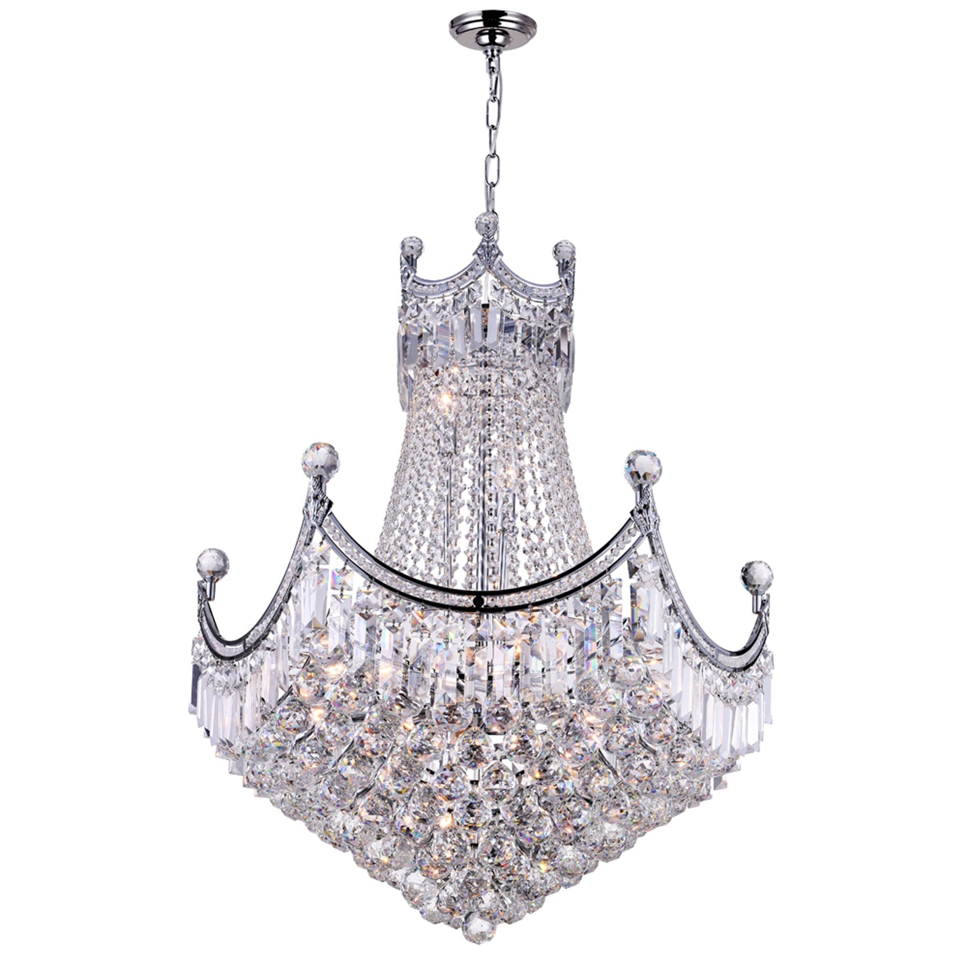 Amanda 15 Light Chrome Chandelier Down Fixture