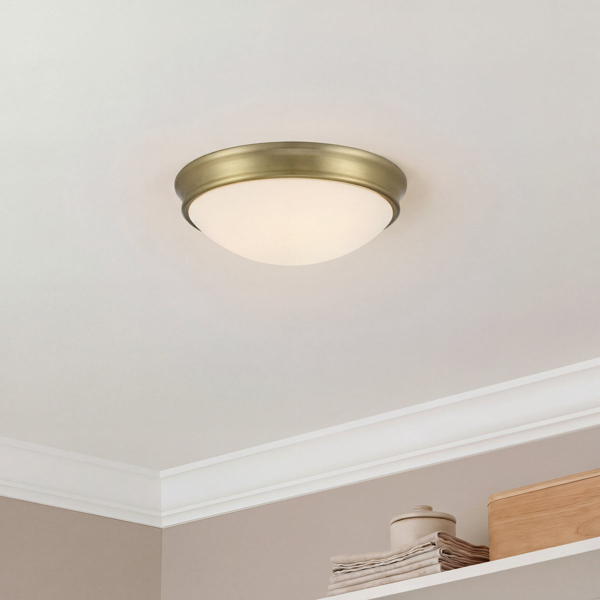 4.25'' Baumann Vintage Brass 2 Light Flush Mount