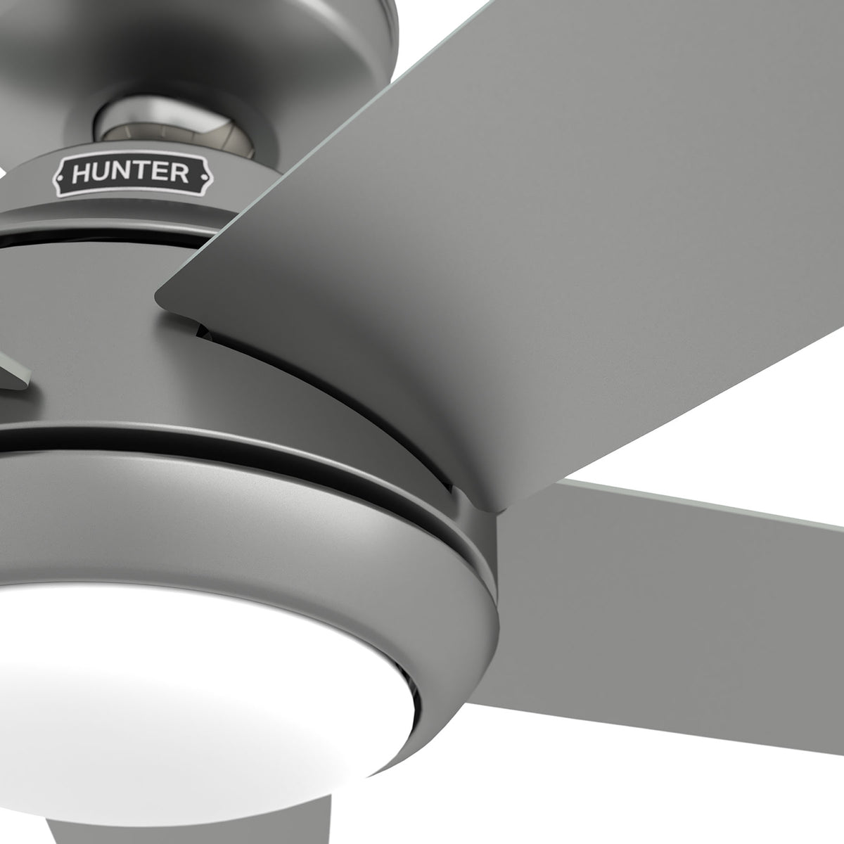 52 inch Zayden Matte Silver Ceiling Fan with LED Light Kit and Handheld Remote