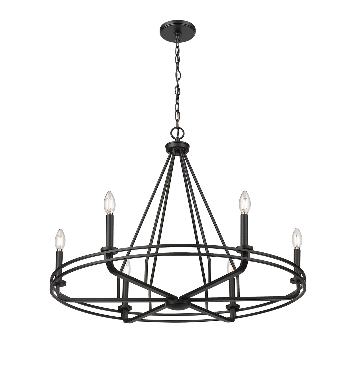25.5'' Jody Matte Black 6 Light Chandelier