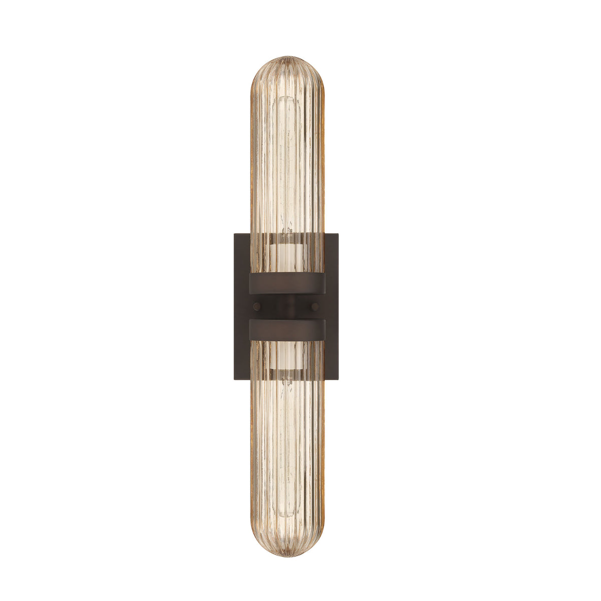 Beverly Glen 24-inch 2-light Matte Bronze Vanity Light with Amber Glass
