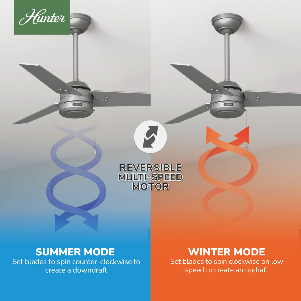 44 inch Cassius Matte Silver Damp Rated Ceiling Fan and Pull Chain