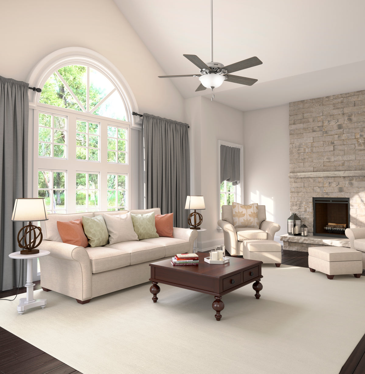 52 inch Pro's Best ENERGY STAR® Brushed Nickel Ceiling Fan with LED Light Kit and Pull Chain