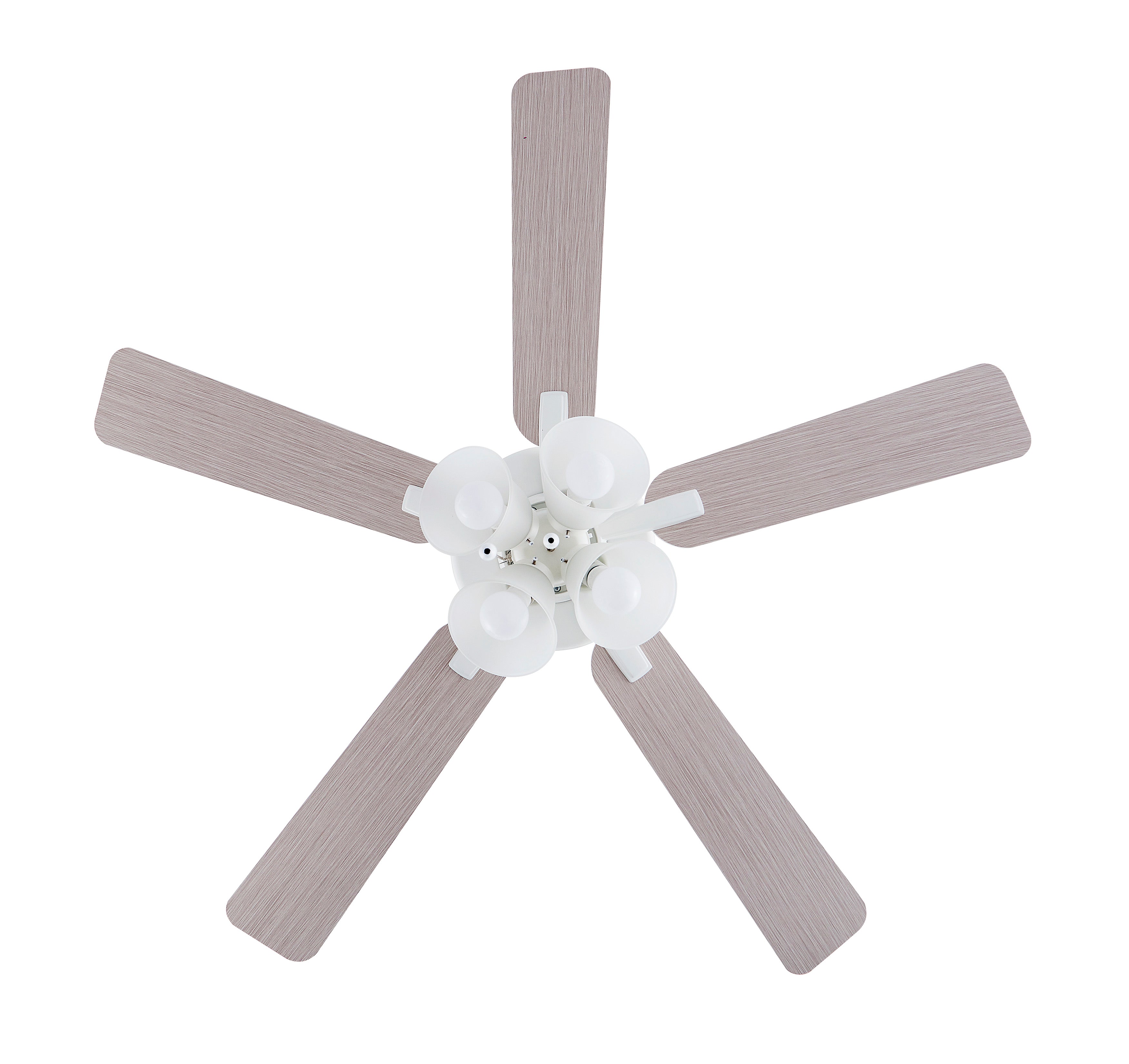 52 Inch Marisella AC Alabaster White Indoor Ceiling Fan 5-Blade 4 Lights Reversible