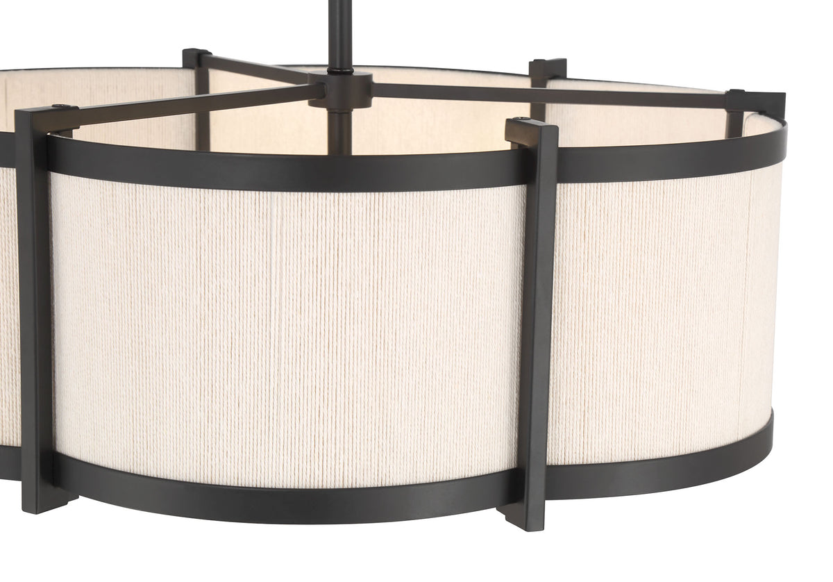 12'' Marlbeck Matte BlackOff White 3 Light Semi-Flush Mount