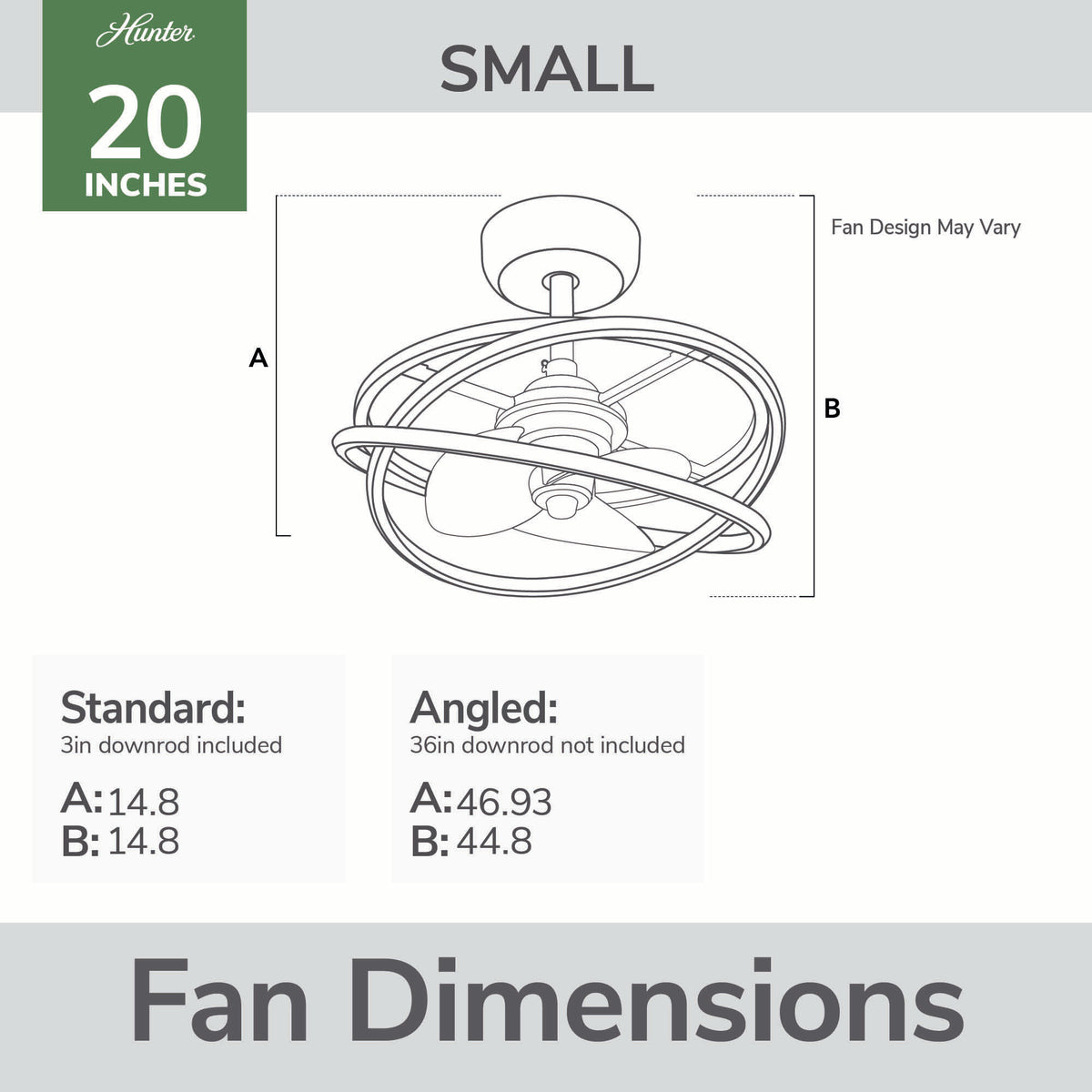 20 inch Cirro Fandelier Matte Black Ceiling Fan with LED Light Kit and Handheld Remote
