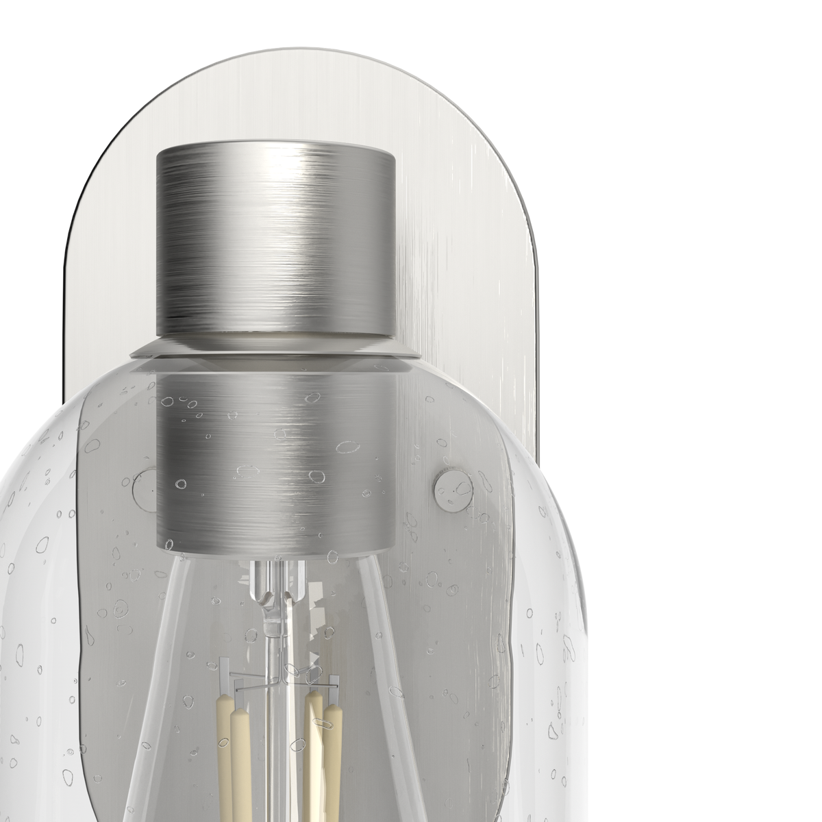 Lochemeade 10.25-inch 1-light Brushed Nickel Wall Sconce with Seeded Glass
