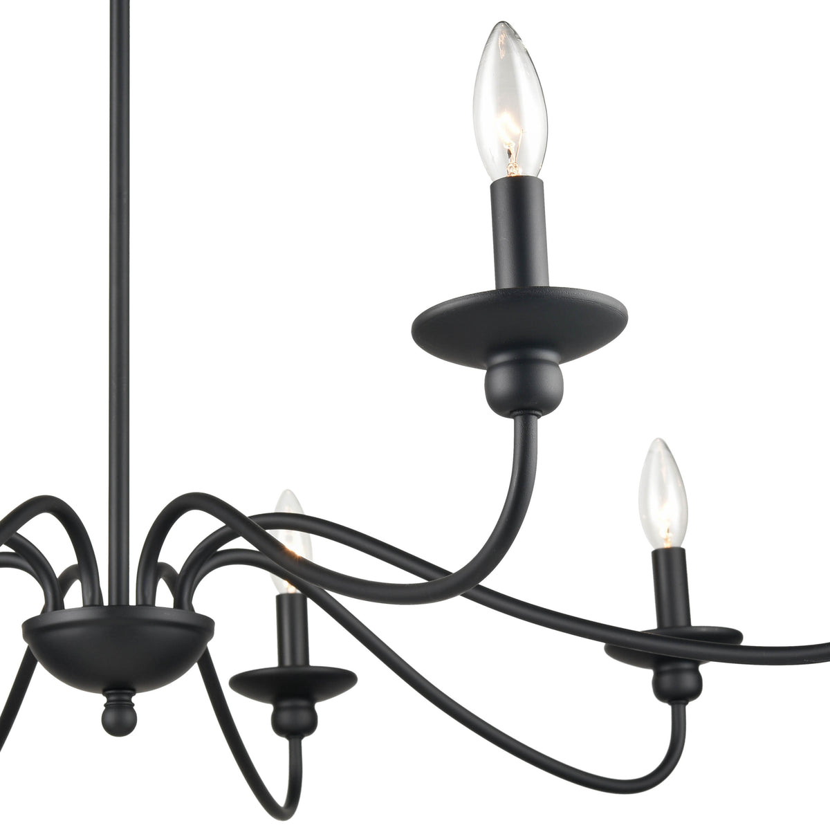 20.5'' Delvona Matte Black 8 Light Chandelier