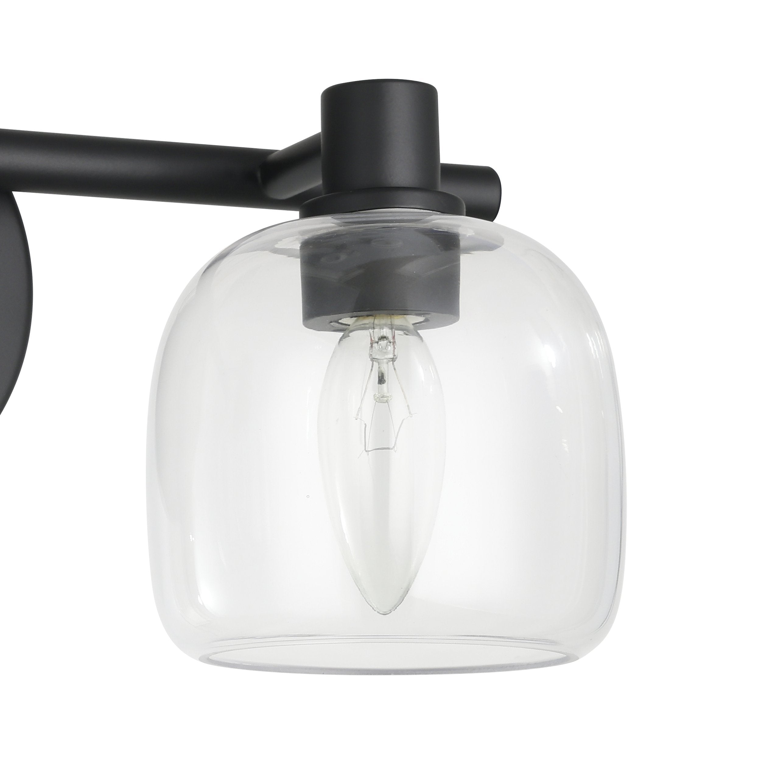 Valentina 15-inch 2-light Matte Black Vanity Light with Clear Glass Shades