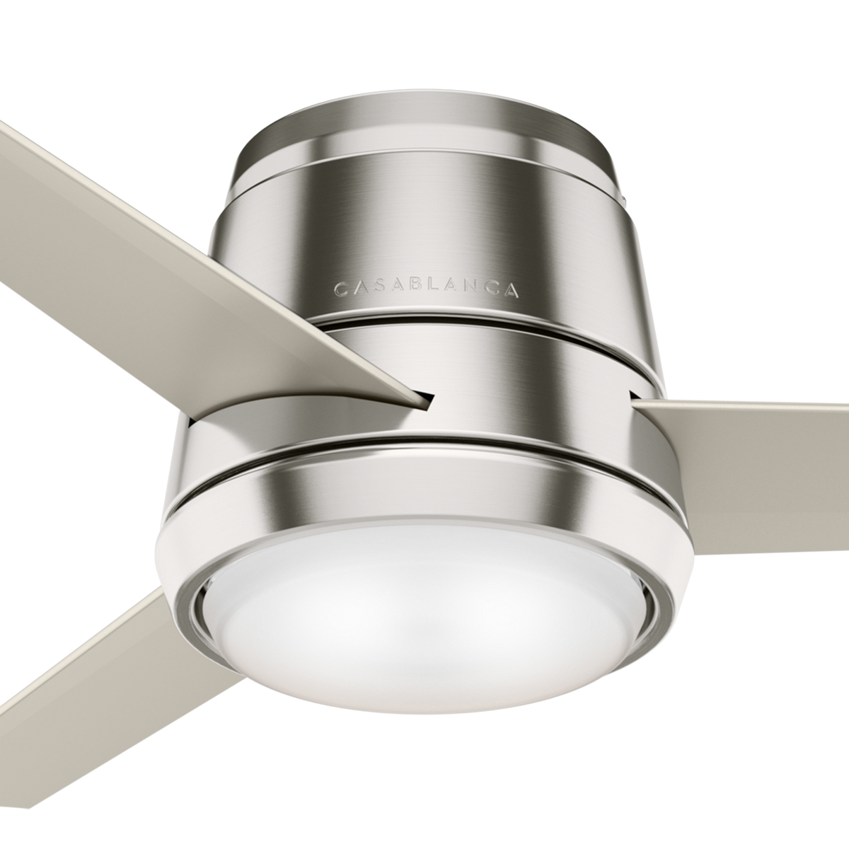 Casablanca 44 inch Commodus Brushed Nickel Low Profile Ceiling Fan with LED Light Kit and Wall Control