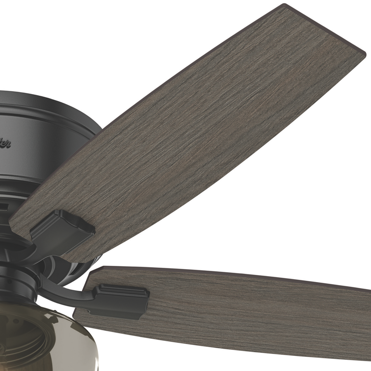 52 inch Bennett Matte Black Low Profile Ceiling Fan with LED Light Kit and Handheld Remote