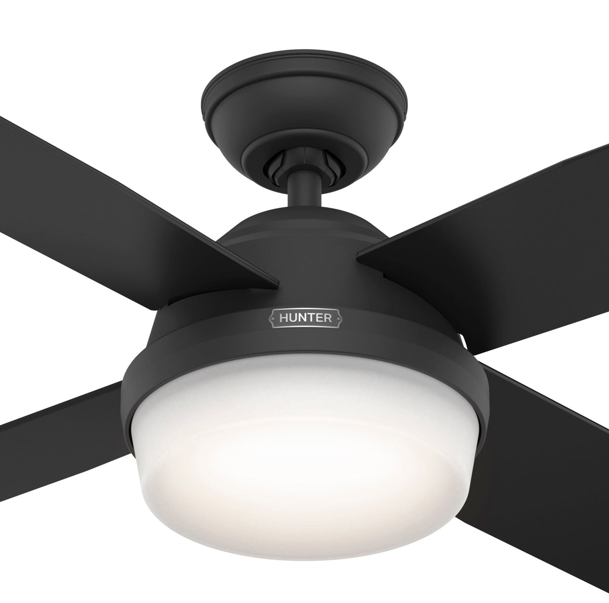 52 inch Dempsey Matte Black Ceiling Fan with LED Light Kit and Handheld Remote