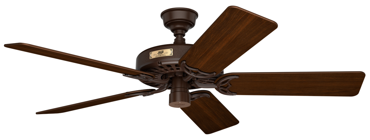 52 inch Original Chestnut Brown Damp Rated Ceiling Fan and Pull Chain