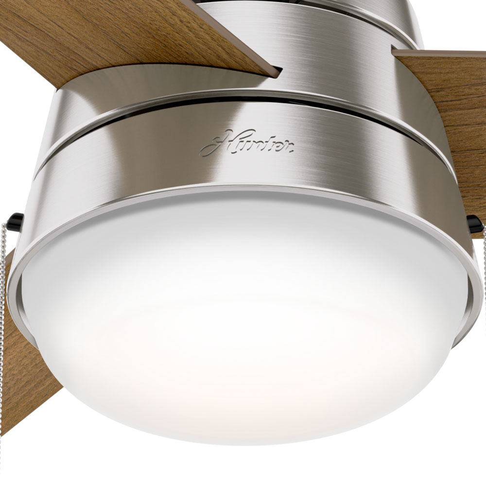 36 inch Aker Brushed Nickel Ceiling Fan with LED Light Kit and Pull Chain