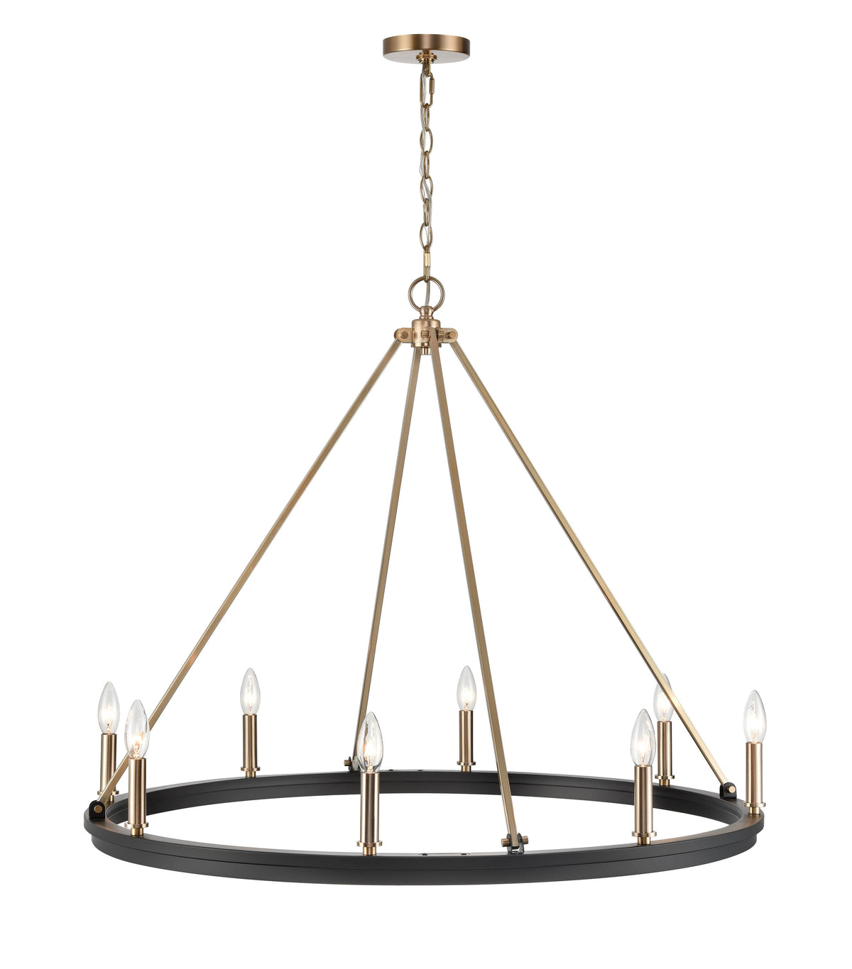 28'' Carruth Matte Black/Modern Gold 8 Light Chandelier