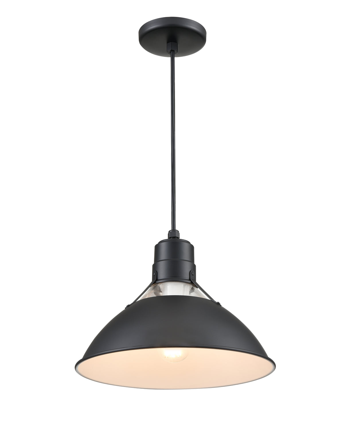 9.75'' R Series Satin Black 1 Light Pendant