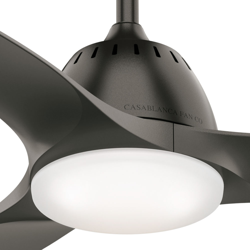Casablanca 44 inch Wisp Noble Bronze Ceiling Fan with LED Light Kit and Handheld Remote