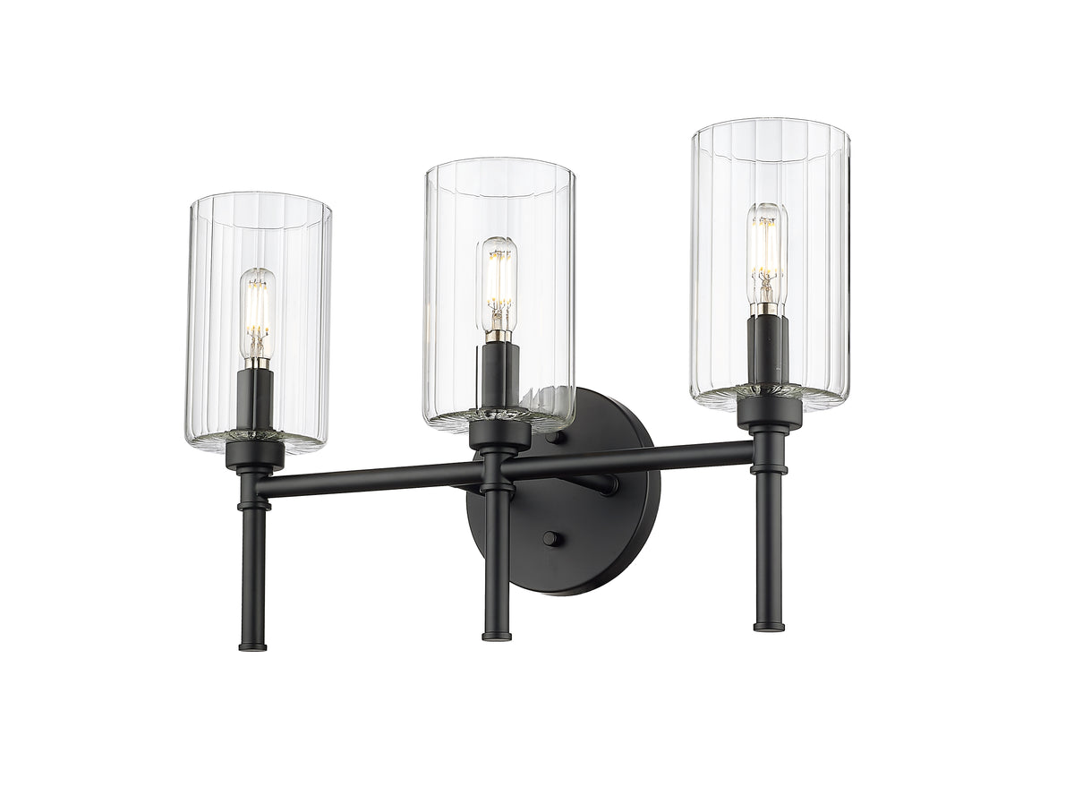 19'' Chastine Matte Black 3 Light Bath Vanity