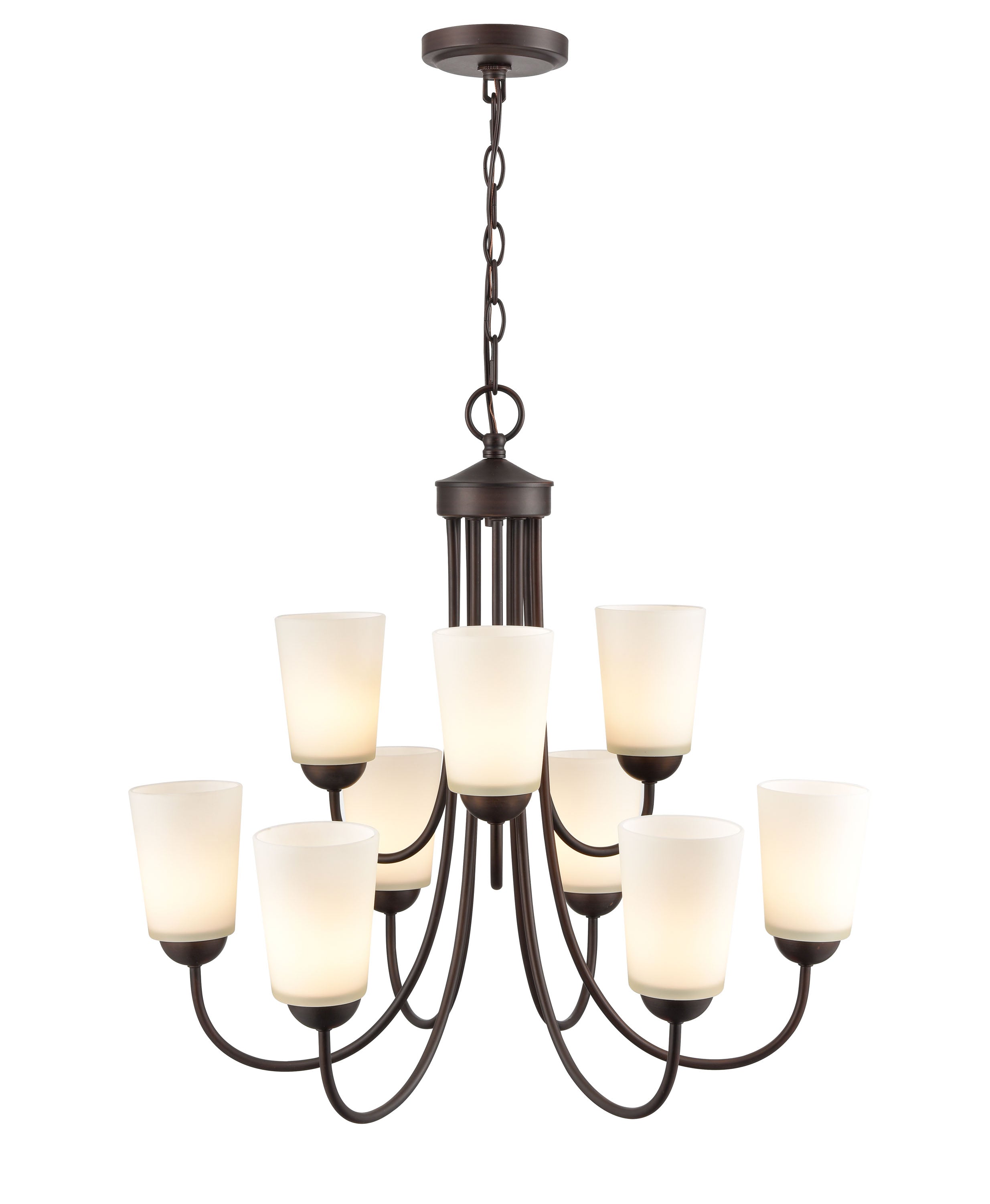 23.25'' Ivey Lake Rubbed Bronze 9 Light Chandelier
