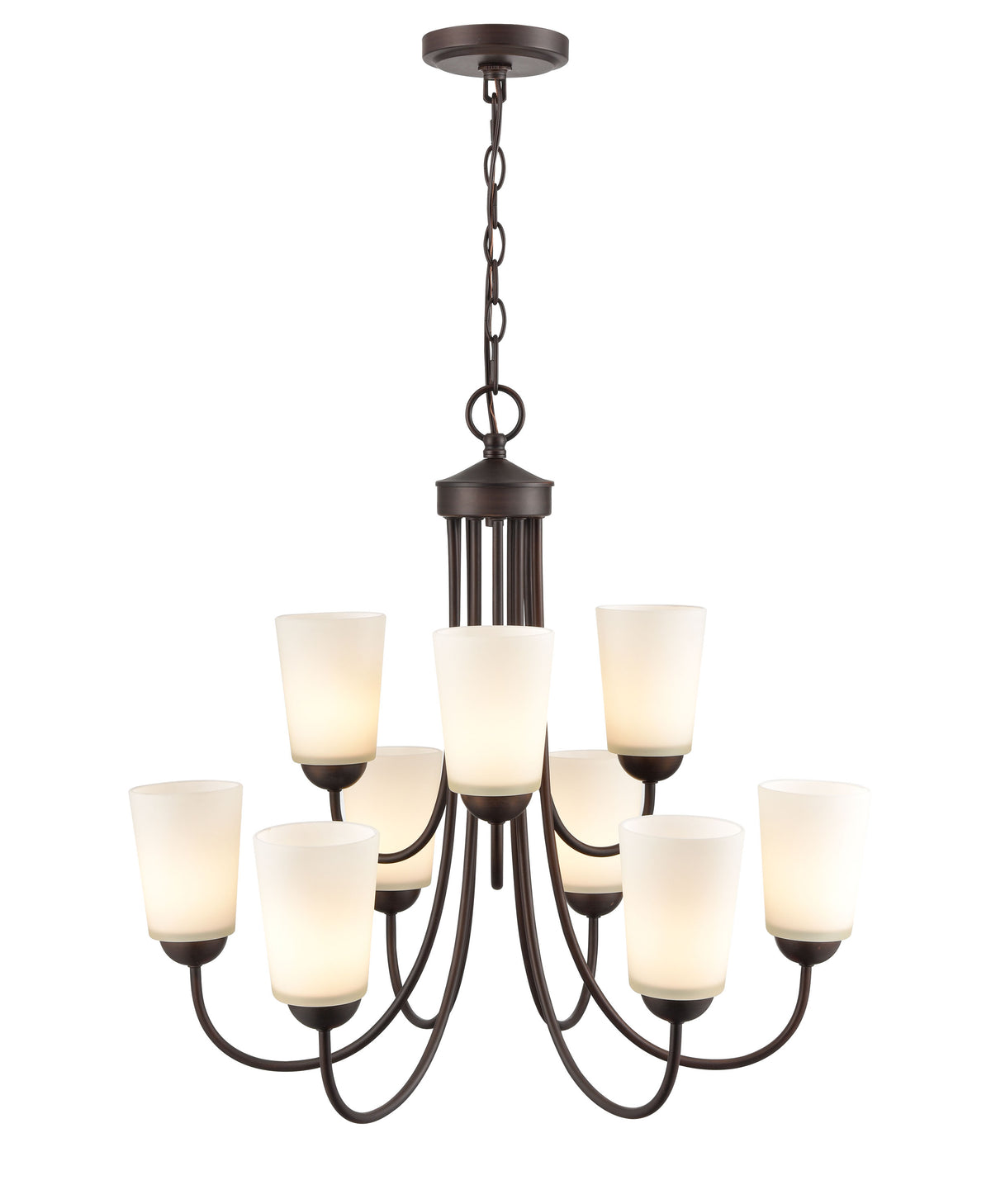 23.25'' Ivey Lake Rubbed Bronze 9 Light Chandelier