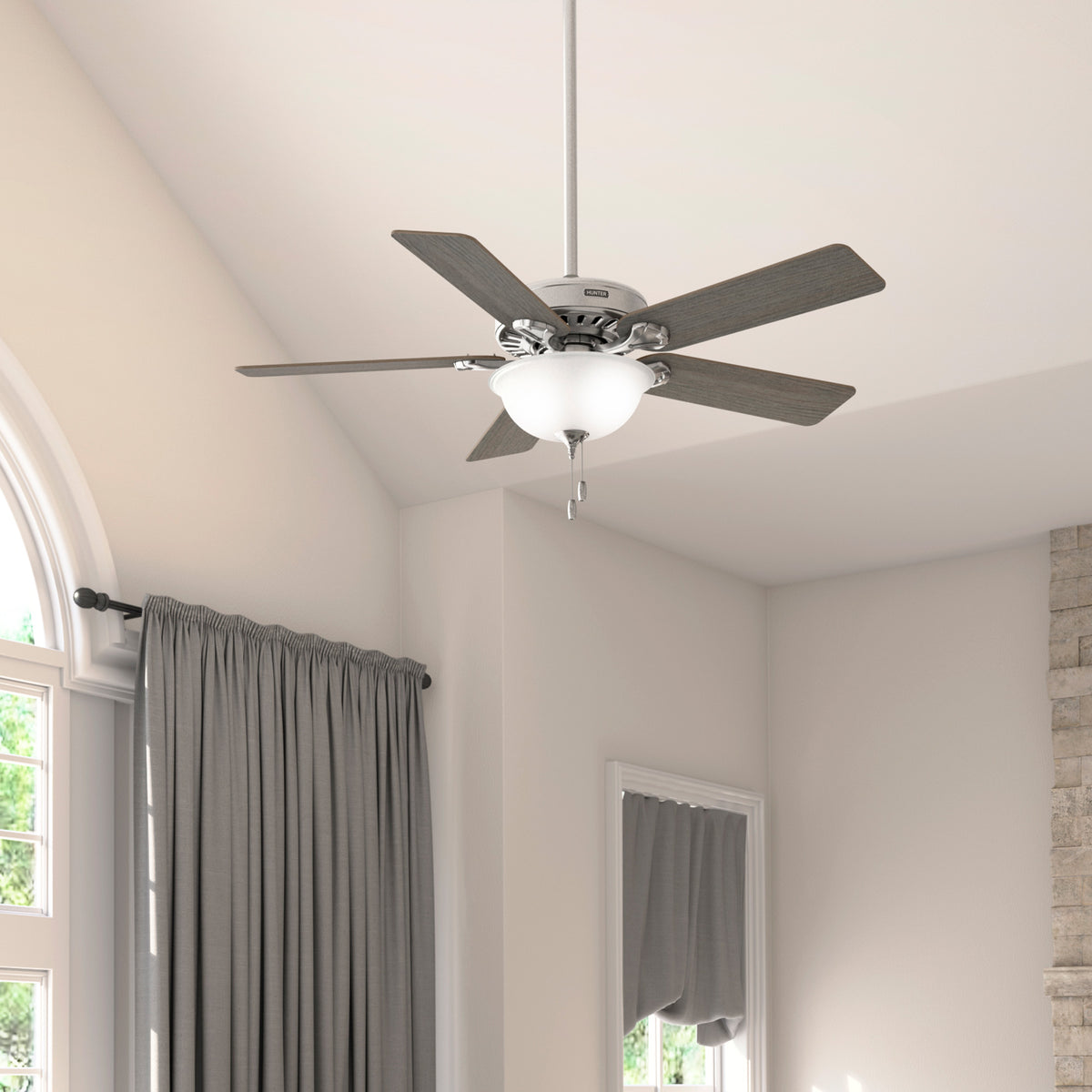 52 inch Pro's Best ENERGY STAR® Brushed Nickel Ceiling Fan with LED Light Kit and Pull Chain