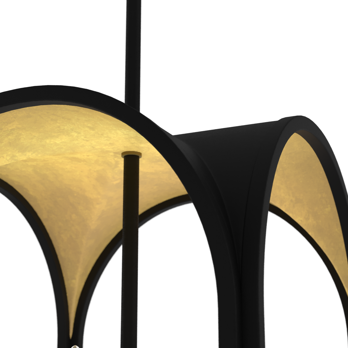 Dukestown 12-inch 4-light Natural Black Iron and Gold Leaf Lantern Pendant