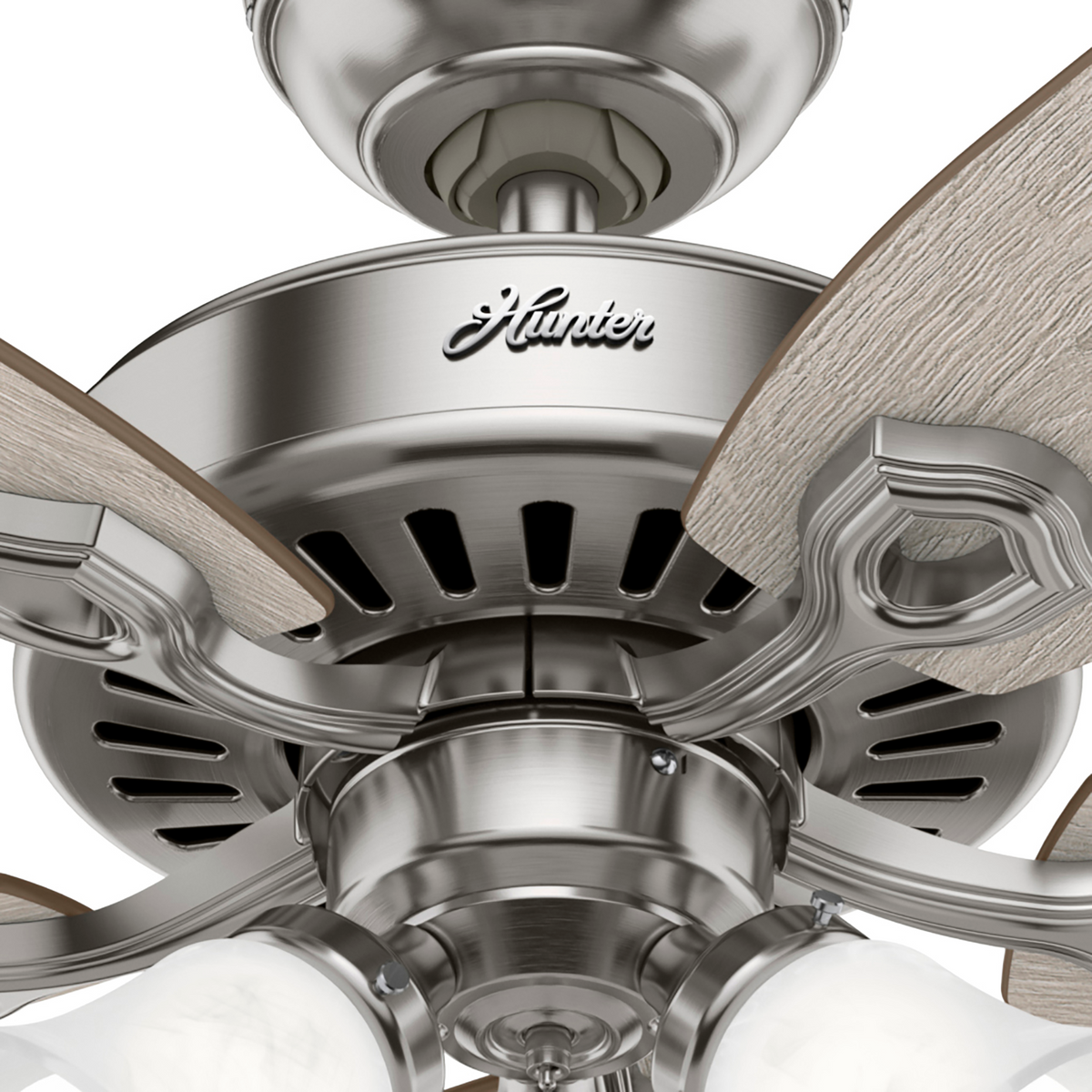 52 inch Builder Brushed Nickel Ceiling Fan with LED Light Kit
